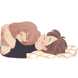 🥱 love, couple, sleeping, cute, romance, relationships whatsapp sticker