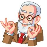 👌 gesto ok, uomo, cartone animato, approvazione, positivo, accordo telegram sticker