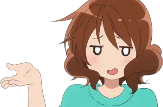👐 Anime, verwirrt, Frau, Ausdruck, Frage telegram sticker