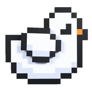 😑 canard, pixel art, blanc, oiseau, animal, pixellisé whatsapp sticker