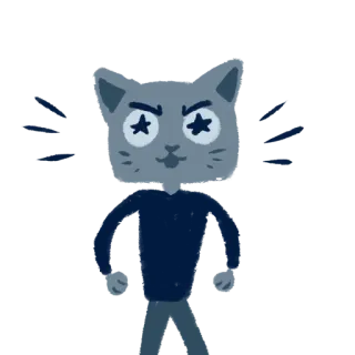 🤩 кот, животное, мультфильм, персонаж, наклейка, квадрат, иллюстрация telegram sticker