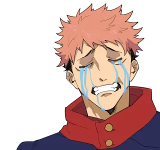 😭 Yuji Itadori Jujutsu Kaisen Anime, Smutny, Płacz, Manga, Fanart, Łzy whatsapp sticker