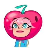 🤩 체리, 소녀, 귀여운, 만화, 분홍색 telegram sticker