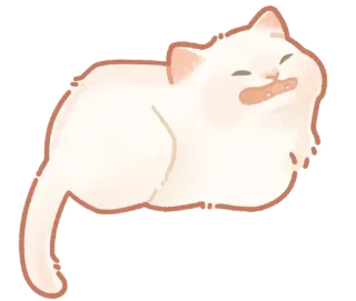 🐾 猫, 動物, かわいい, ステッカー, 白, ふわふわ, ペット telegram sticker