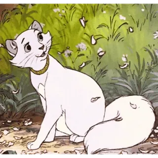 🌸 Duchess The Aristocats cat, cartoon, Duchess, aristocats, animal, disney, white cat telegram sticker