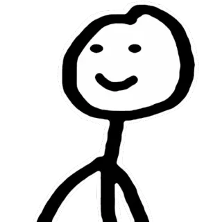 😌 omino stilizzato, semplice, disegno, cartone animato telegram sticker