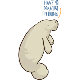 😶 Ламантин, Морская корова, Морское животное, Животное whatsapp sticker