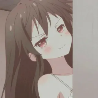 🕸 anime, kreskówka, dziewczyna, uśmiech, zadowolony, postać telegram sticker