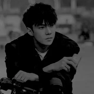 🌜 man, person, portrait, black and white, grayscale telegram sticker