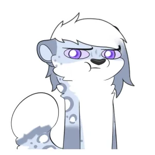 😒 Furry, Anthropomorph, Tier, Cartoon, Niedlich, Schneeleopard telegram sticker