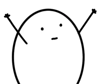 🥚 Mancha, Branco, Simples, Minimalista, Desenho animado, Personagem telegram sticker