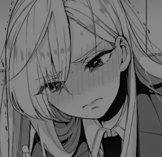 🧧 动漫, 女孩, 悲伤, 漫画, 校服, 难过, 情绪化 telegram sticker