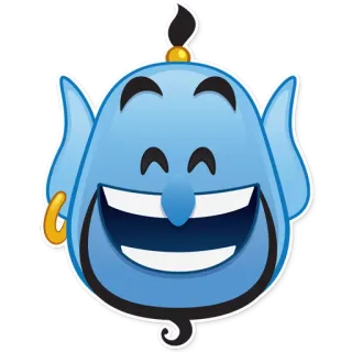 😄 Genie Aladdin Genie, Aladdin, Disney, cartoon, animated, smiling, blue telegram sticker