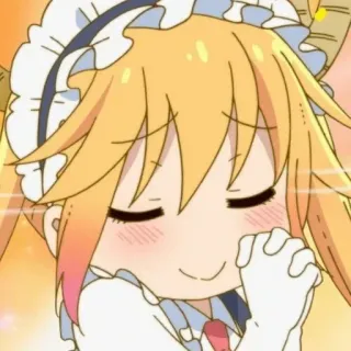 🥰 Tohru Miss Kobayashi's Dragon Maid Anime, Dragão, Fofo, Empregada, Tohru, Kobayashi, Kawaii, Feliz whatsapp sticker