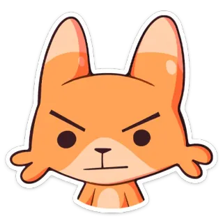 😠 fox, angry, cartoon, animal, sticker, cute, orange whatsapp sticker