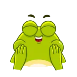 🤩 sapo, fofo, desenho animado, feliz, verde, animal telegram sticker
