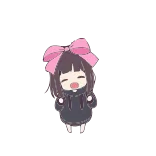 🥳 Anime Mädchen, Kawaii, Süß, Schleife, Chibi telegram sticker