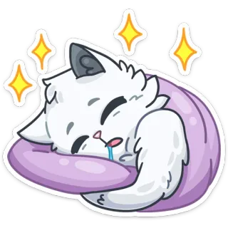 😴 cat, sleeping, cute, adorable, lazy, dreaming, pillow, stars telegram sticker