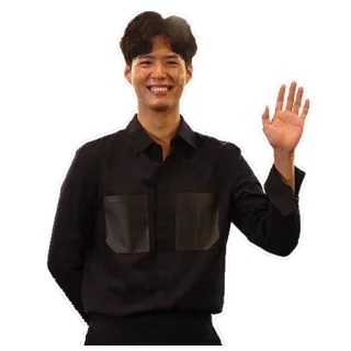 👋 Park Bo-gum acteur coréen, célébrité, acteur, coréen, souriant, saluant de la main telegram sticker