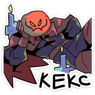 🎃 KEKC Хэллоуин, Тыква, Свеча, Персонаж, Оранжевый, Наклейка telegram sticker