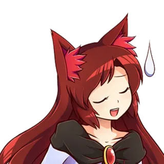 😓 Anime, Kawaii, Catgirl, Beschaamd, Roodharig telegram sticker