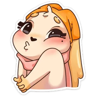 🥺 Desenho animado, Fofo, Kawaii, Sticker, Menina, Rosa whatsapp sticker