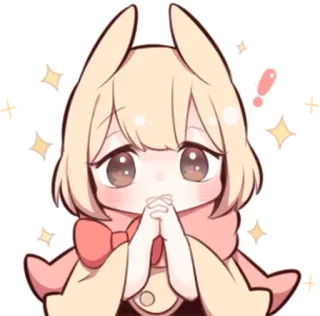 ✨ 애니메이션, 귀여운, 만화, 토끼, 치비, 카와이 telegram sticker