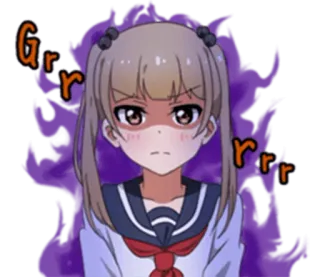 😡 Grrrr anime, angry, grr, frustrated, cartoon, expression, mood telegram sticker