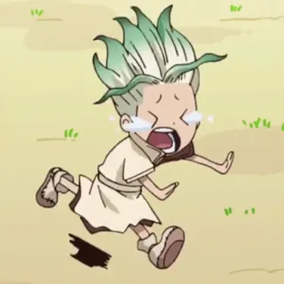 🌏 anime, crying, running, cartoon telegram sticker