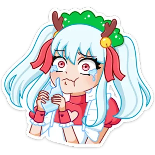 😢 anime, girl, crying, sad, cartoon, kawaii telegram sticker