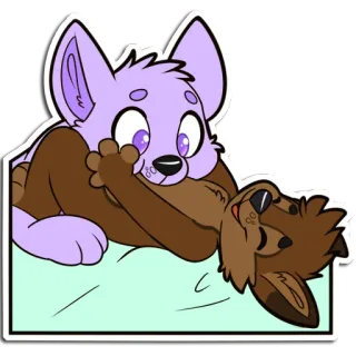 🥰 furry, hug, cuddle, cute, anthropomorphic, cartoon, affection telegram sticker