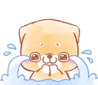 😭 cute, dog, animal, sticker, crying, kawaii, cartoon whatsapp sticker