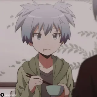 🦕 Nagisa Shiota Assassination Classroom anime, boy, eating, characters, nagisa shiota, assassination classroom telegram sticker