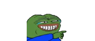 😁 Pepe the Frog pepe, rana, ridere, indicando, meme telegram sticker
