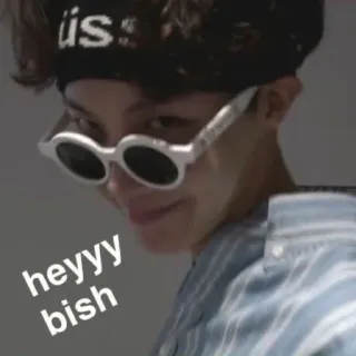 ▫ heyyy bish meme, divertente, espressione, atteggiamento, slang whatsapp sticker