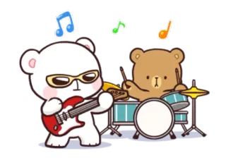 🙌 leite, moka, leite e moka, banda, música, ursos, fofo telegram sticker