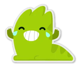 😂 Monster, Cartoon, Fröhlich, Sticker, Grün, Niedlich, Emoji telegram sticker