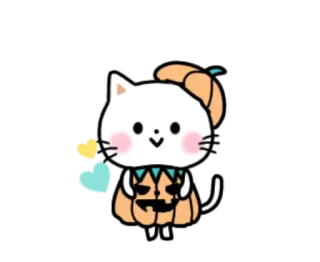 🎃 кот, Хэллоуин, тыква, милый, каваий, осень whatsapp sticker