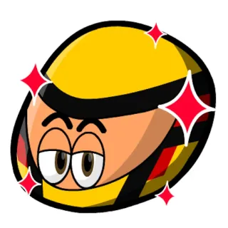 😏 ヘルメット, 漫画, キラキラ, 顔 telegram sticker