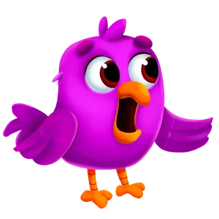 😳 vogel, lila, tier, cartoon telegram sticker
