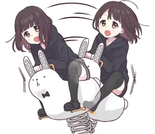 😄 Anime, Filles, Lapin, Kawaii, Mignon telegram sticker
