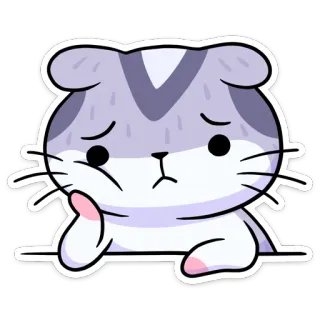 😢 고양이, 귀여운, 동물, 슬픈, 스티커, 만화 telegram sticker