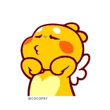 🕺 mignon, jaune, dessin animé, ange, ailes, baiser telegram sticker