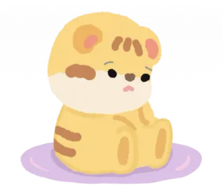 🐯 可愛い, 虎, 動物, 漫画, ステッカー, 黄色, 悲しい whatsapp sticker