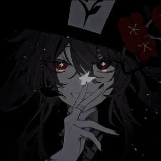 🍎 Anime, Dziewczyna, Kapelusz, Ilustracja, Mroczny, Postać telegram sticker