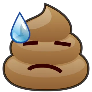 😓 какашка, эмодзи, грустный, пот, несчастный whatsapp sticker