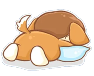😴 ลูกหมา, นอนหลับ, การ์ตูน, สัตว์, หมา, น่ารัก telegram sticker