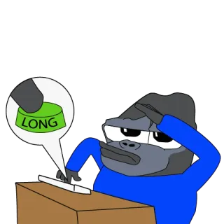 👆 LONG macaco, botão, longo, meme, desenho animado, humor telegram sticker