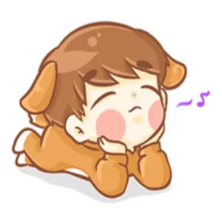 🎧 Chibi, Kawaii, Anime, Cachorro, Filhote, Fofo, Desenho animado telegram sticker