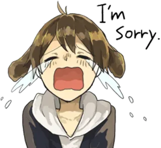😭 I'm Sorry. minta maaf, menangis, sedih, anime, kartun telegram sticker